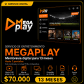 MegaPlay - Membresía Digital 13 meses (2 pantallas)