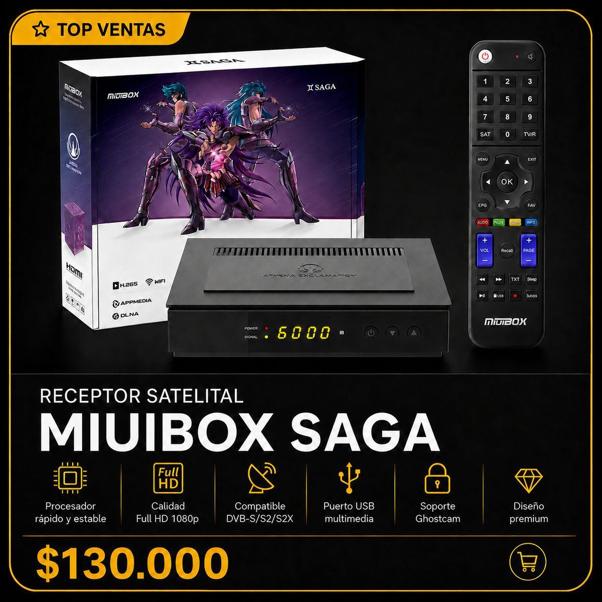 Receptor Satelital Miuibox Saga