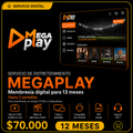 MegaPlay - Membresía Digital 12 meses (2 pantallas)